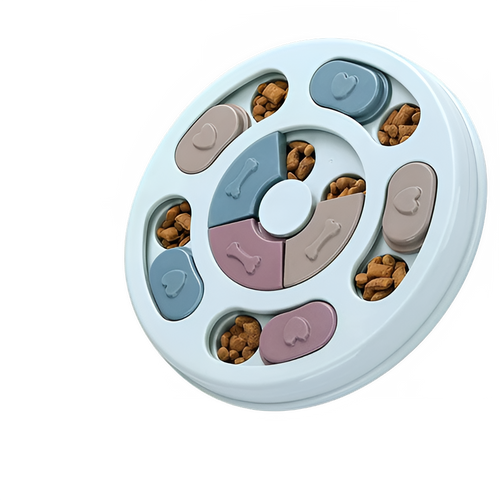Gamelle anti-glouton chien rose - jouet éducatif interactif cache-nourriture