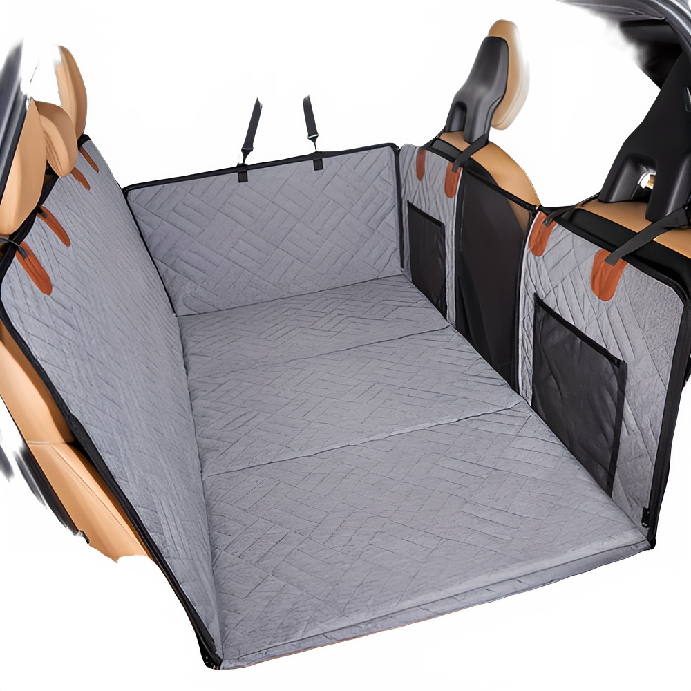 Housse hamac voiture chien grise - protection siège arrière imperméable antidérapante