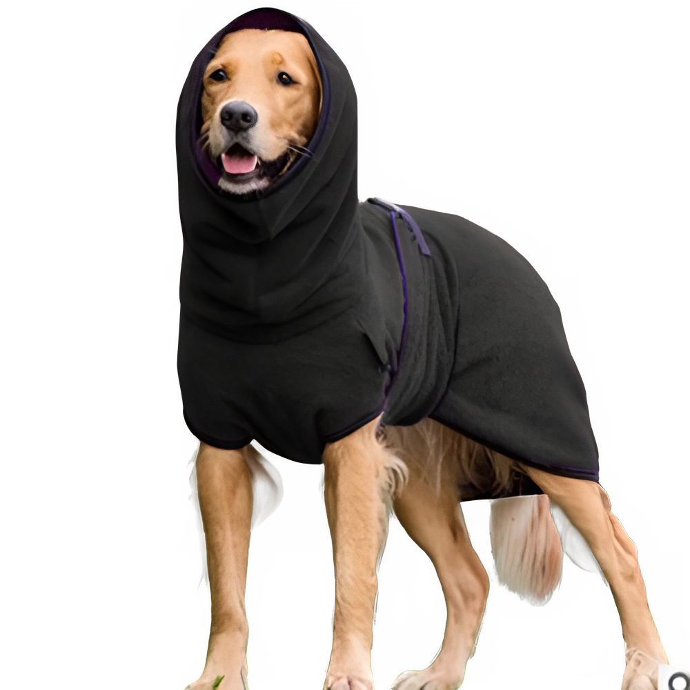 Manteau hiver chien noir - doublure polaire