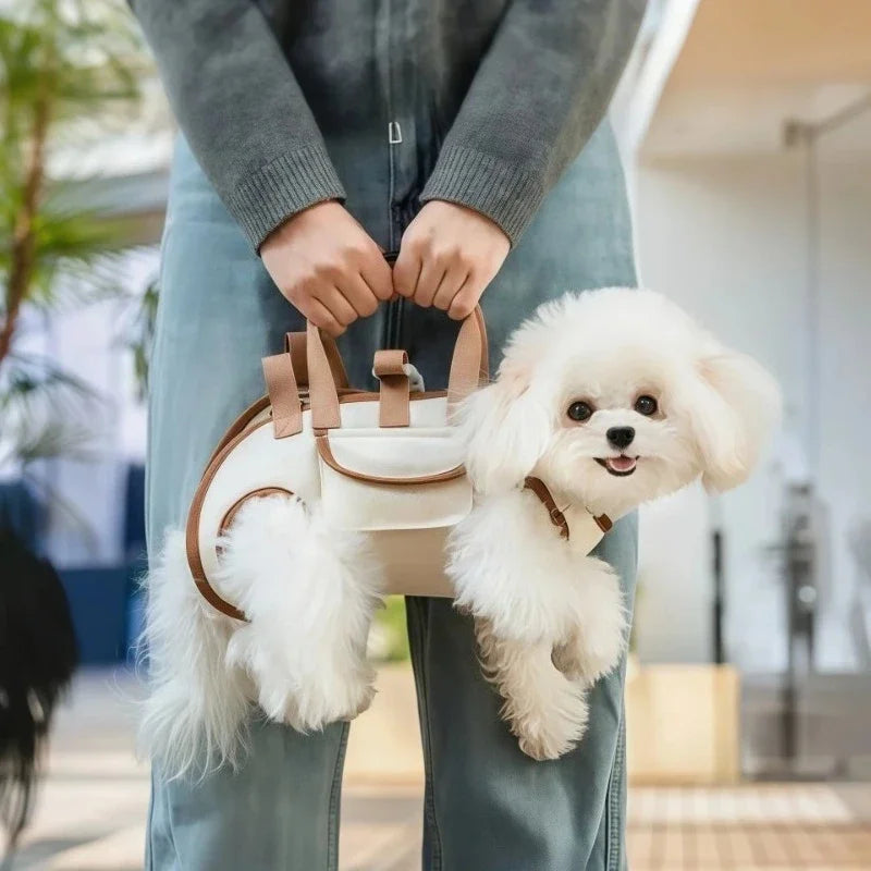 Sac transport chien porté en bandoulière mains libres