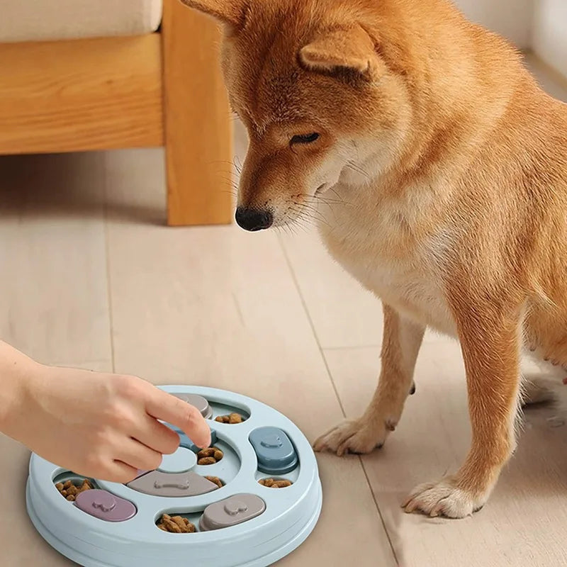 Jouet puzzle alimentaire chien bleu - stimulation mentale et alimentation lente
